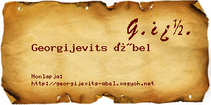 Georgijevits Ábel névjegykártya